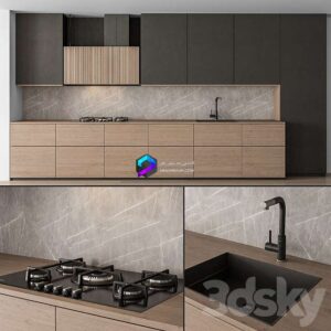 Kitchen Modern Black and Wood 76