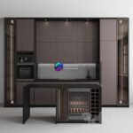 صحنه آماده کابینت آشپزخانه مدرن به همراه جزیره | Modern kitchen with island | Kitchen No. 49