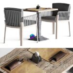 table table آبجکت میز و صندلی حصیری مدرن | Miami chair welded table and table setting