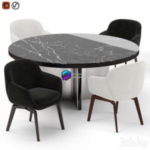 Minotti Belt Chair And Marvin Table 0