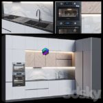 صحنه آماده آشپزخانه مدرن سفید ال شکل | Modern white L shaped kitchen | Modern Kitchen 46
