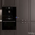 آبجکت کابینت نئوکلاسیک با فر و مایکروفر | Neoclassical kitchen 16 1