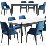 Chair آبجکت میز و صندلی ناهار خوری مخمل آبی | Play Chair Play Table M by Performa