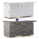 آبجکت پیشخوان طرح سنگ مرمر سفید و مشکی | Soke Marble Bar Counter Stone Bar Counter