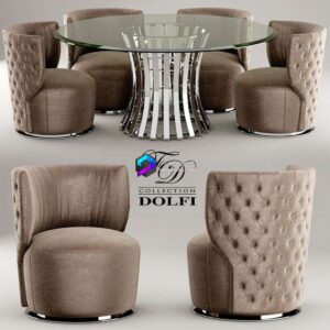 Table and chair sedia capitonne girevole dolfi 0