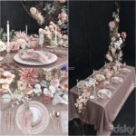 آبجکت میز تالار عروسی بهمراه اکسسوری کامل | Wedding composition