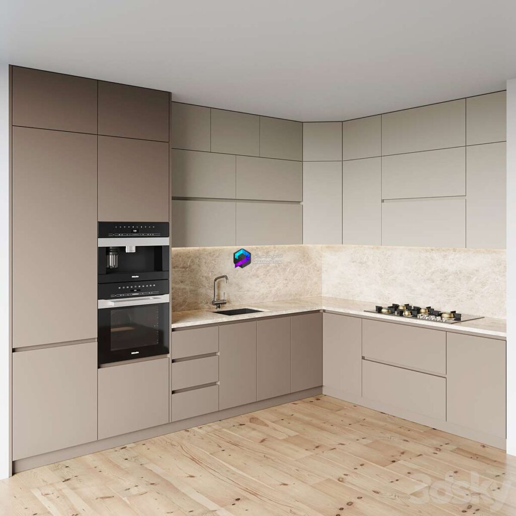 صحنه آماده کابینت با فر | kitchen 0109
