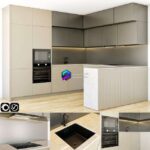 صحنه آماده آشپزخانه ال مدرن 2 رنگ | kitchen 14 | kitchen 14 0