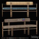 نیمکت استیل طلایی با روکش پارچه ای | Apparatus Episode Settee | Apparatus Episode Settee 0