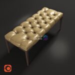 نیمکت چرمی چستر با پایه چوبی | Baker Furniture Adam Bench - 6334 | Baker Furniture Adam Bench 6334 0