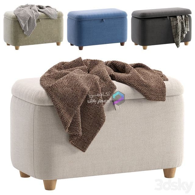 نیمکت باکس‌دار با پایه چوبی مدرن | Bench Aimo divan.ru