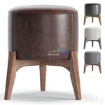 پاف چرم قهوه ای پایه دار در چهار رنگ | Jodi pouf Velvet and Leather made | Jodi pouf Velvet and Leather made by Cosmo 0