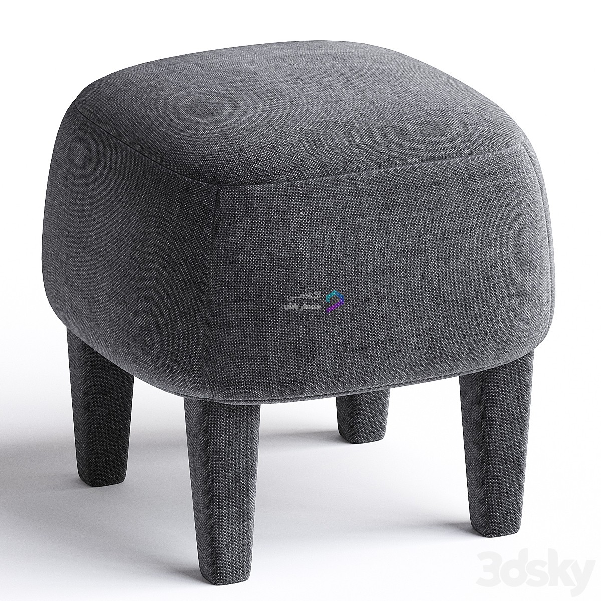 Mini Pouf دانلود پاف مکعبی پارچه ای پایه دار مدرن | MINI Fabric pouf By ...