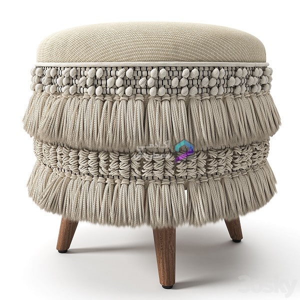 پاف پارچه ای طرح سنتی | Morova Ottoman