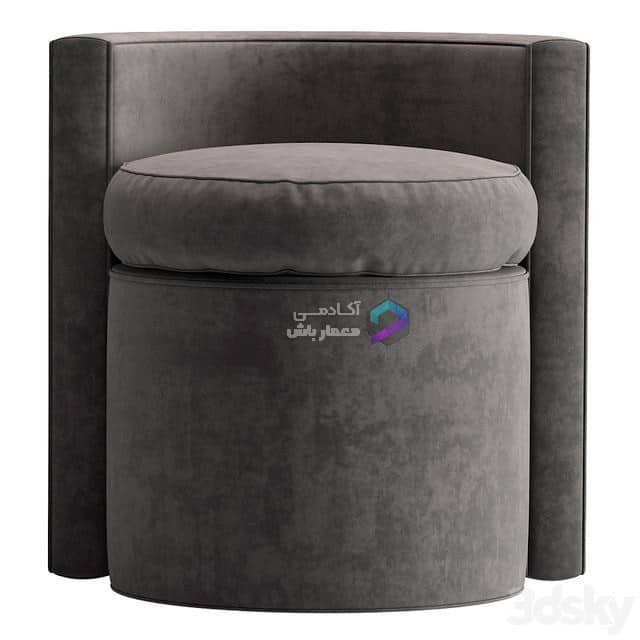 پاف پارچه ای طرح مبلی خاکستری | Pouf Stool Arcadia 113161 eichholtz idcollection