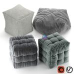 ست پاف پارچه ای چستر | Soft fabric poufs | Soft fabric poufs 0