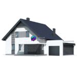 مدل سه بعدی خانه ویلایی مدرن با سقف شیروانی | ABS House V264 modern style 1 | ABS House V264 modern style 1