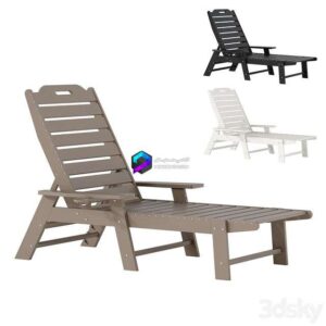 Adjustable all-weather adirondack lounger with cup holder 0