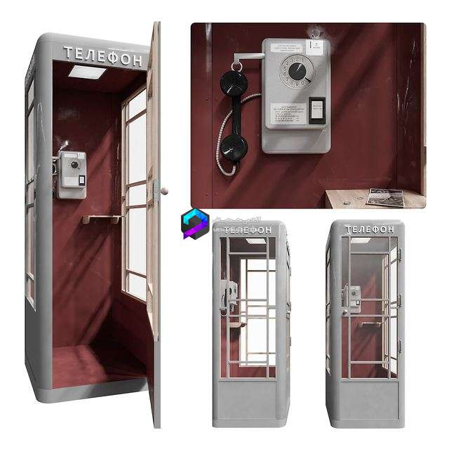 مدل سه بعدی کیوسک تلفن شهری | Amt 47 payphone