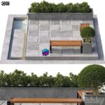مدل سه‌بعدی فضای باغ با طراحی مدرن | Backyard 0