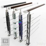 مدل سه‌بعدی نرده فلزی مدرن با جزئیات شفاف | Balusters Titanium HR 1014 1015 1016 1811