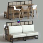 مدل سه‌بعدی بار ست مدرن با طراحی مینیمالیستی | Bar Set 0