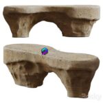 آبجکت میز کانتر بار سنگی | Bar counter (stone) | Bar counter stone 0