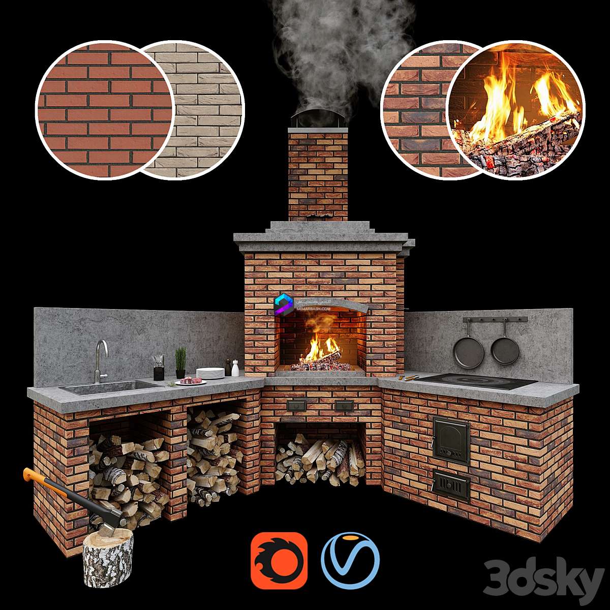 Barbecue oven 2 Brick BBQ 2