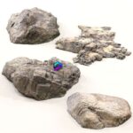 مدل سه‌بعدی سنگ‌های طبیعی برای طراحی فضای باز | Beach rocks set