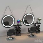 آبجکت سالن زیبایی به همراه ترولی و آینه و سایر تجهیزات | Beauty Salon | Beauty Salon 4 2
