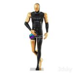 آبجکت مدل مانکن مردانه مشکی طلایی | Black Male Mannequin with Gold Face 58 | Black Male Mannequin with Gold Face 58
