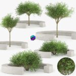 مدل سه‌بعدی نیمکت درختی مدرن | COMB BY VORA ARQUITECTURA Tree Bench 0
