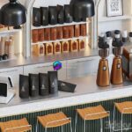 مدل دستگاه قهوه ساز به همراه اکسسوری های کافه و قهوه | Cafe bright 1 | Cafe bright 1