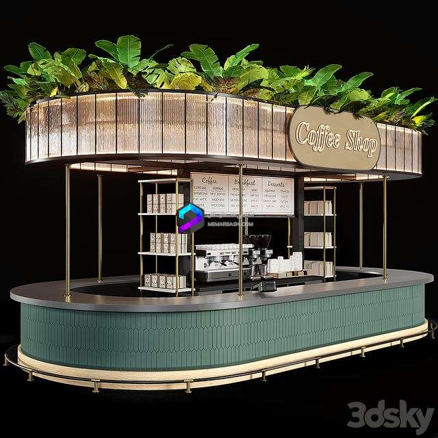 مدل سه بعدی کافی شاپ به همراه اکسسوری| Cafe