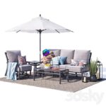 مدل سه‌بعدی ست مبلمان فلزی فضای باز مدرن | Canyon metal furniture set 1