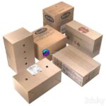 آبجکت جعبه‌ کارتن ساده | Cardboard boxes (low poly) | Cardboard boxes low poly