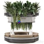 میز پذیرش کافه و رستوران با سقف کاذب و گیاهان | Coffee Reception Desk With Plants | Coffee Reception Desk With Plants – Restaurant Set 1815 0