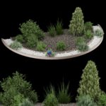 مدل سه‌بعدی باغچه تزئینی با پوشش گیاهی متنوع | Collection plant vol 99