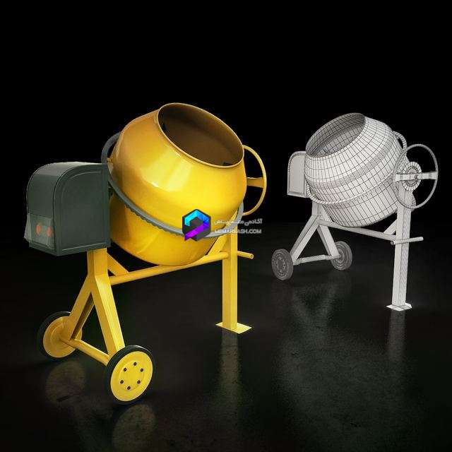 مدل سه بعدی دستگاه میکسر بتن | Concrete mixer
