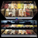 مدل ویترین نمایش انواع کیک با لیبل قیمت | Confectionery showcase (2) | Confectionery showcase