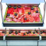 آبجکت یخچال نمایش گوشت با لیبل قیمت | Criocabin evodue_meat | Criocabin evodue meat