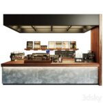 کافی شاپ با اکسسوری و ویترین کیک و دسر | Design project of a coffee shop with a showcase with desserts and sweet | Design project of a coffee shop with a showcase with desserts and sw