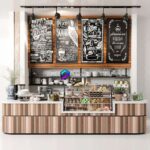 میز پذیرش کافی شاپ به همراه ویترین کیک و شیرینی | Design project of coffee point with desserts and sweets | Design project of coffee point with desserts and sweets 0