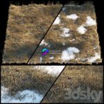 مدل سه‌بعدی چمن خشک طبیعی | Dry grass