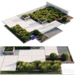 مدل سه‌بعدی فضای سبز مدرن با طراحی مینیمالیستی | Entry group for exterior 0