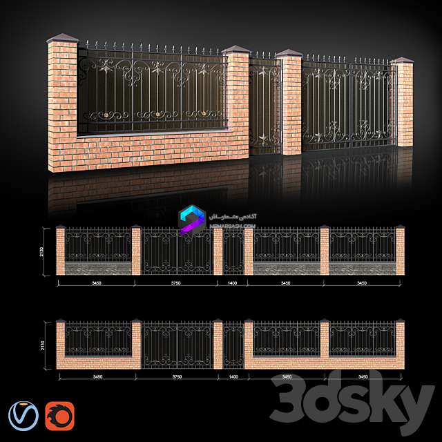 Fence with gates and wicket