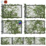 مدل سه‌بعدی نرده فلزی با پوشش گیاهی | Fence with ivy v1