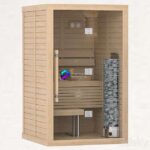 مدل سه‌بعدی سونا چوبی با نمای شیشه‌ای | Finnish sauna Sawo Glass Front