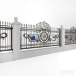 مدل سه‌بعدی نرده فلزی با طراحی مدرن | Forged fence 22 2