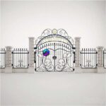 مدل سه‌بعدی نرده فلزی با درب ورودی کلاسیک | Forged gates fence